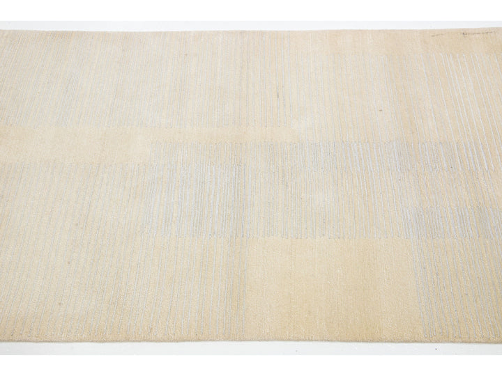 Contemporary Wool, Bamboo Silk and Linen Custom Rug