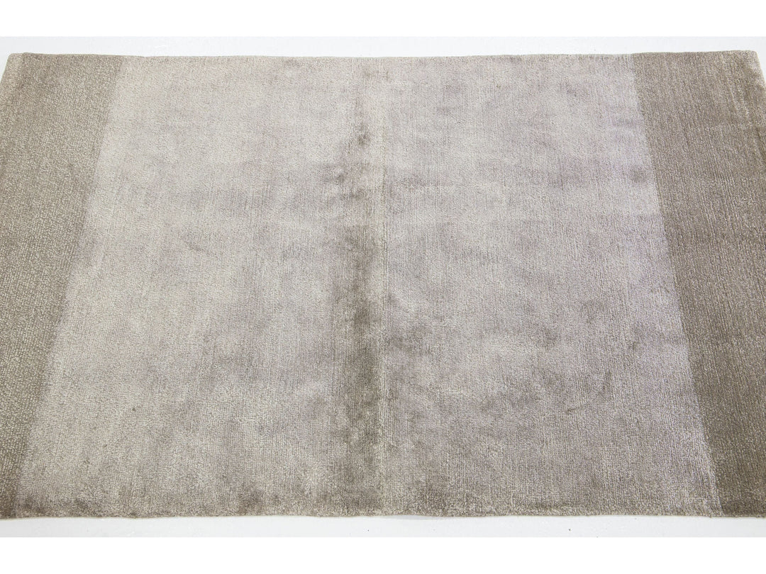 Contemporary Wool, Bamboo Silk and Linen Custom Rug