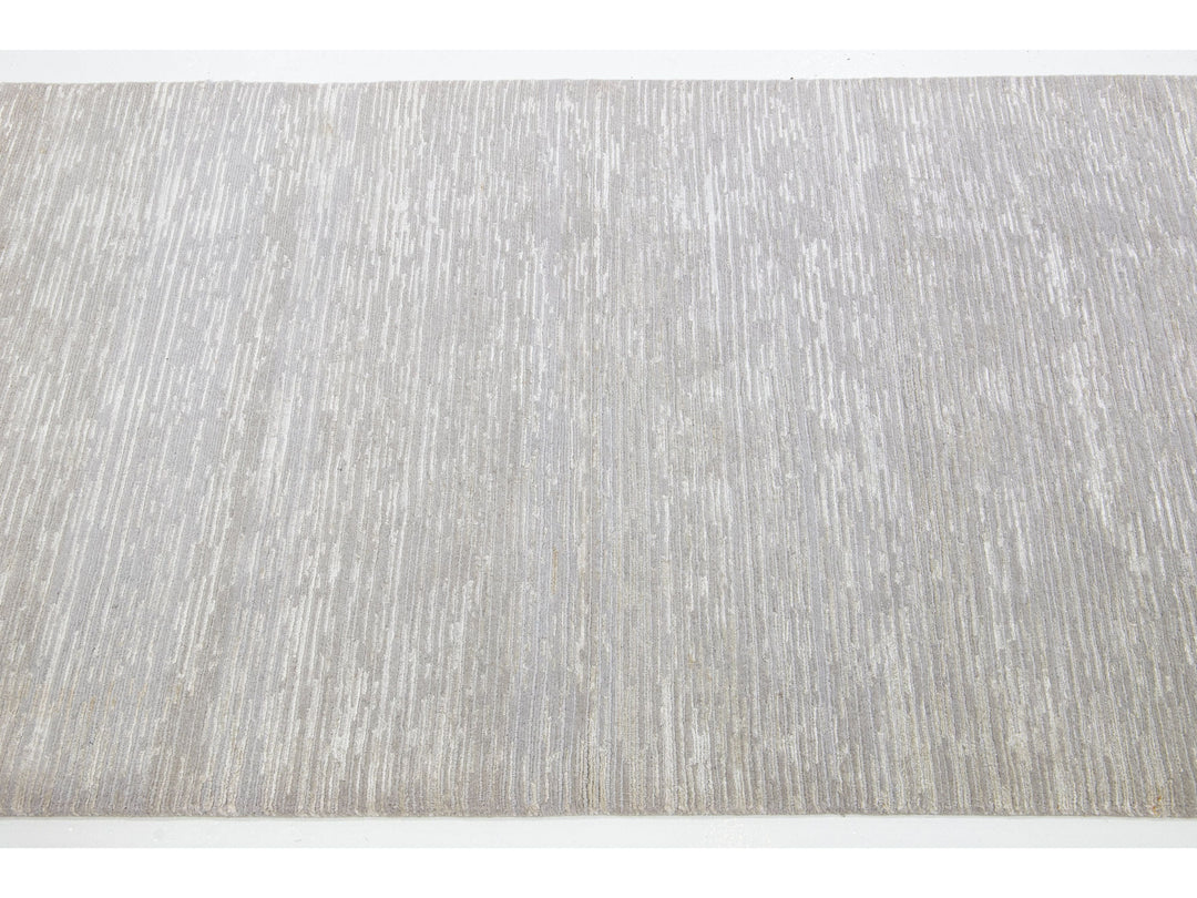 Contemporary Wool and Bamboo Silk Custom Rug