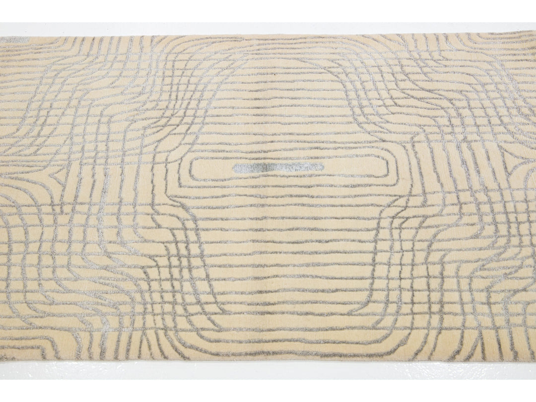 Contemporary Wool and Bamboo Silk Custom Rug