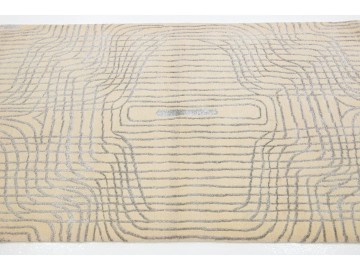 Contemporary Wool and Bamboo Silk Custom Rug