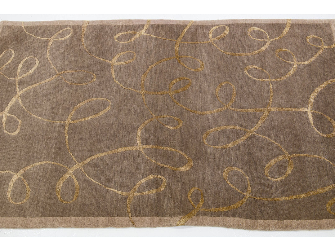 Contemporary Wool and Silk Custom Rug