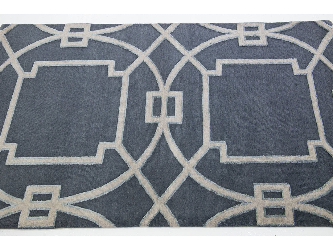Contemporary Wool and Silk Custom Rug