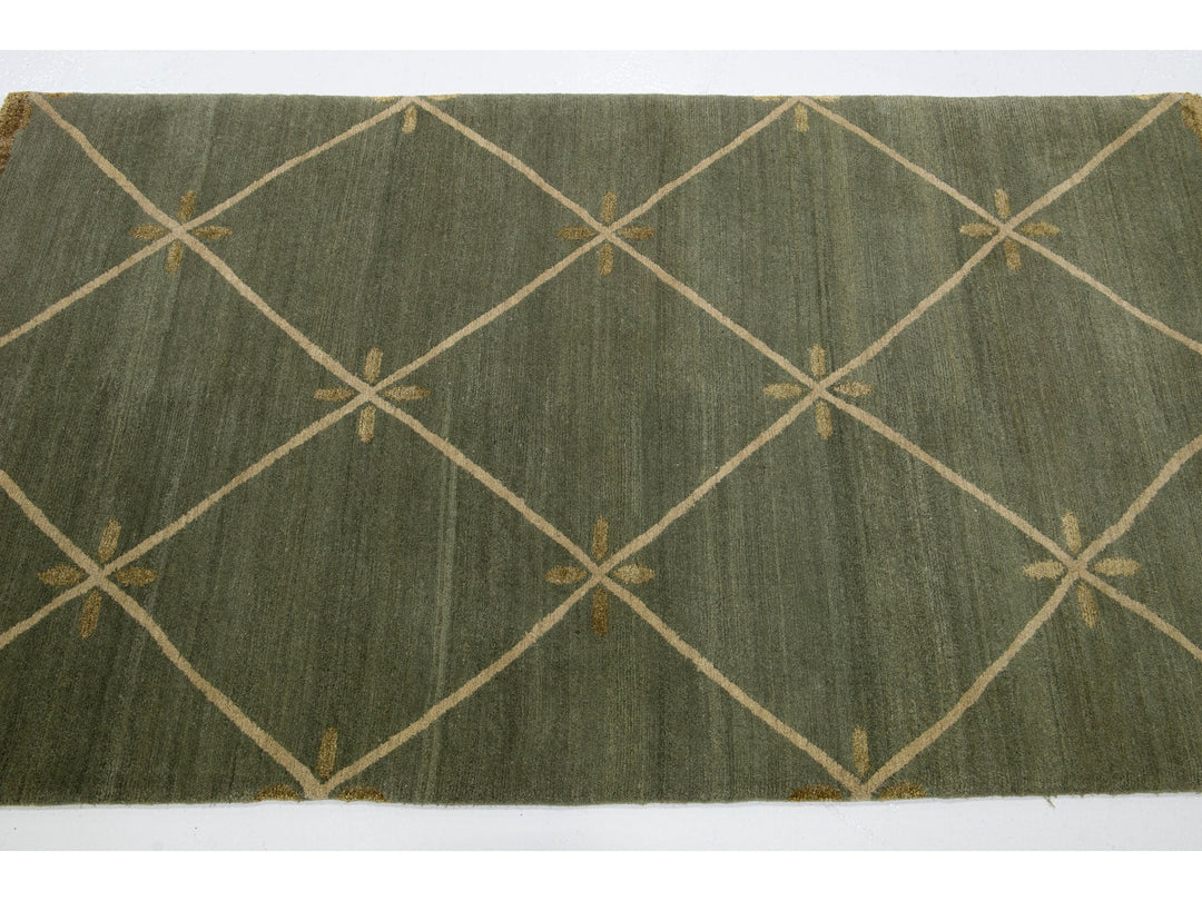 Contemporary Wool and Silk Custom Rug