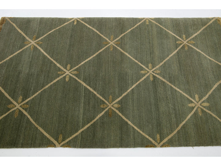 Contemporary Wool and Silk Custom Rug