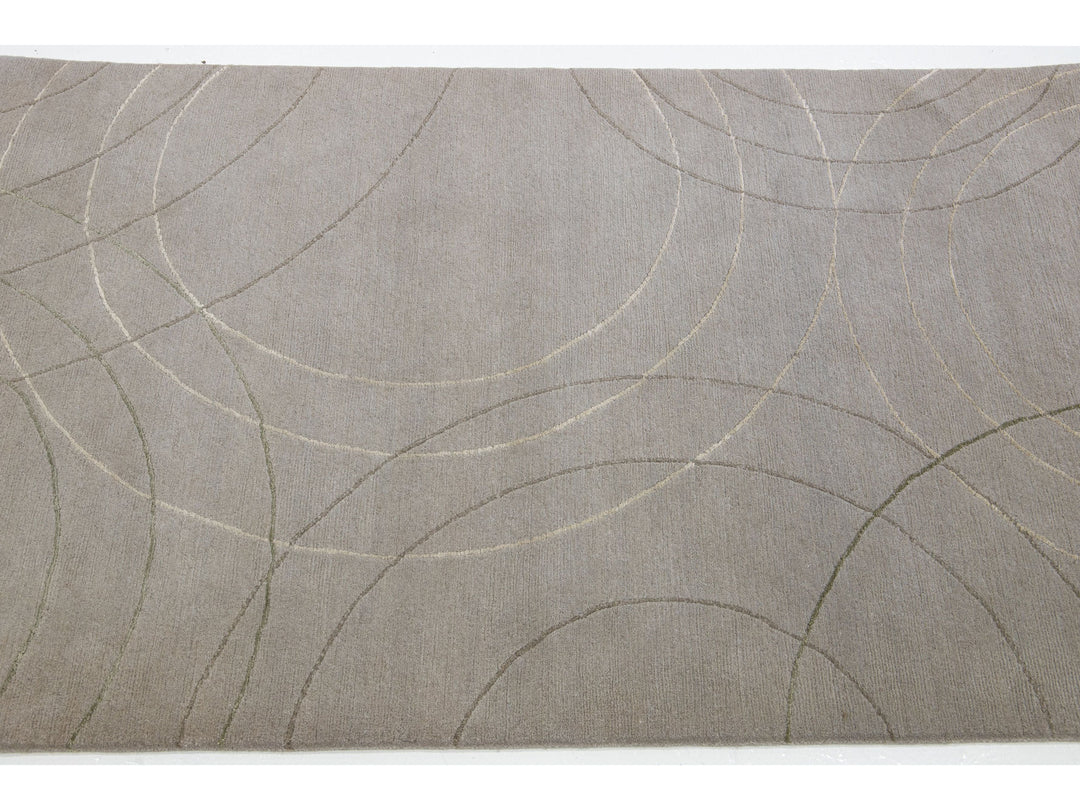 Contemporary Wool and Silk Custom Rug