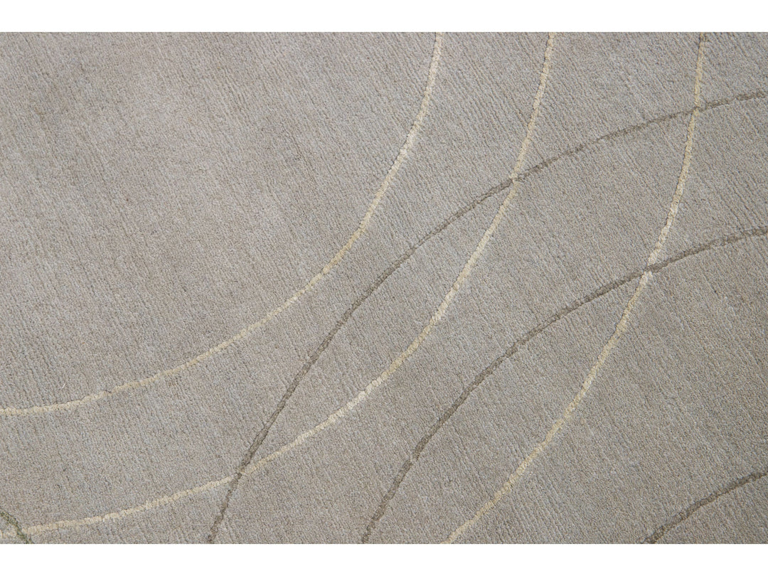 Contemporary Wool and Silk Custom Rug