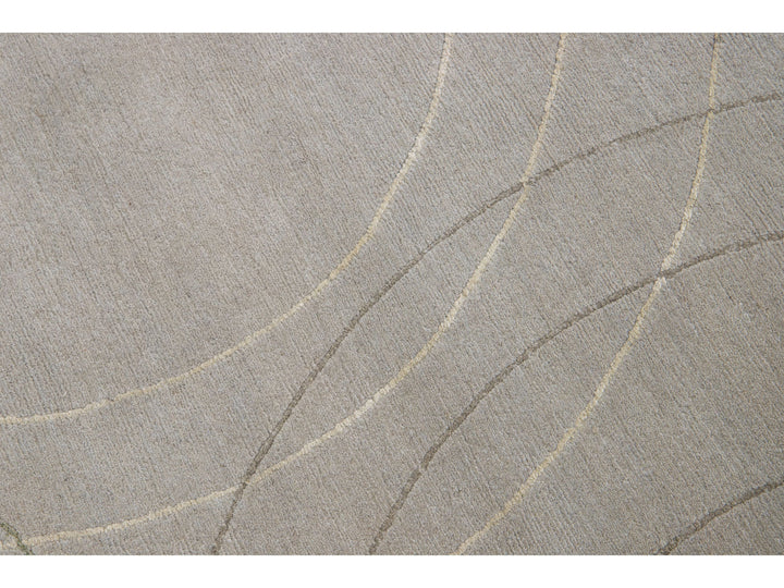 Contemporary Wool and Silk Custom Rug