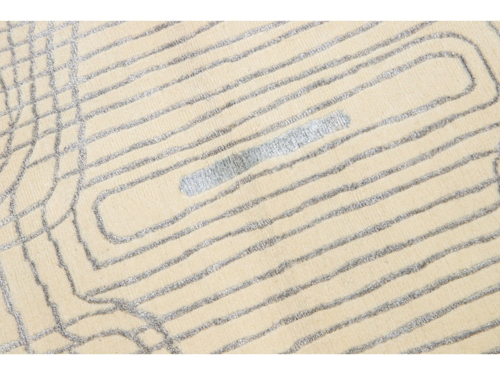 Contemporary Wool and Bamboo Silk Custom Rug