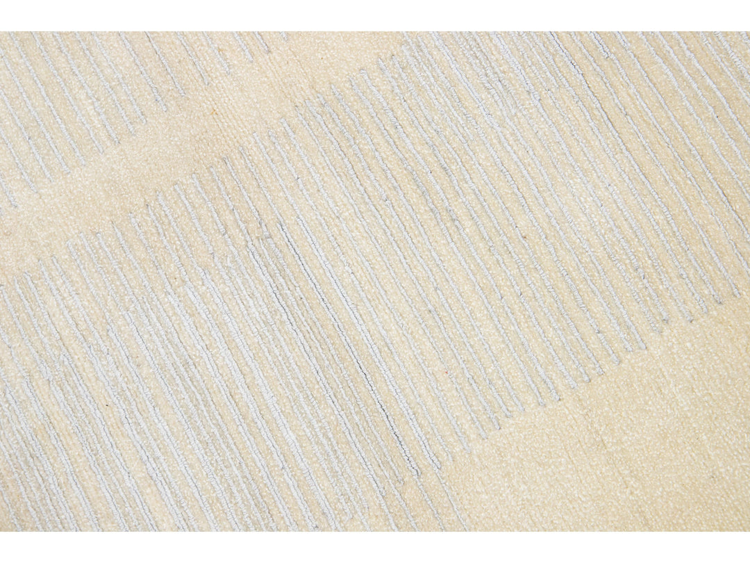 Contemporary Wool, Bamboo Silk and Linen Custom Rug