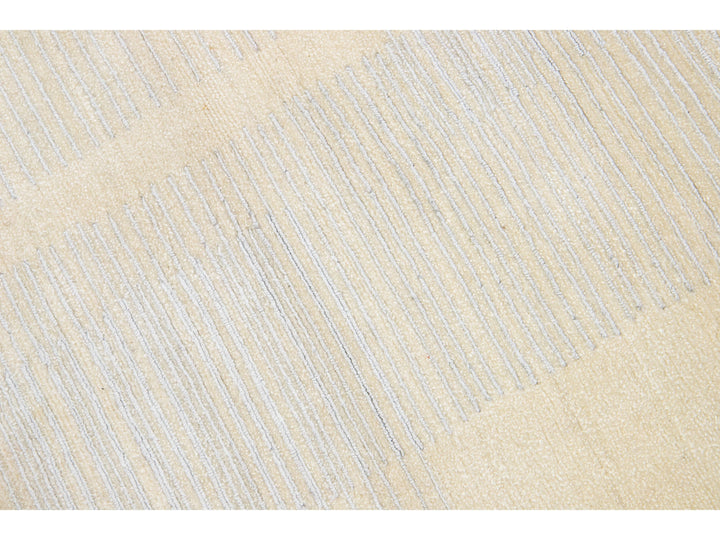 Contemporary Wool, Bamboo Silk and Linen Custom Rug