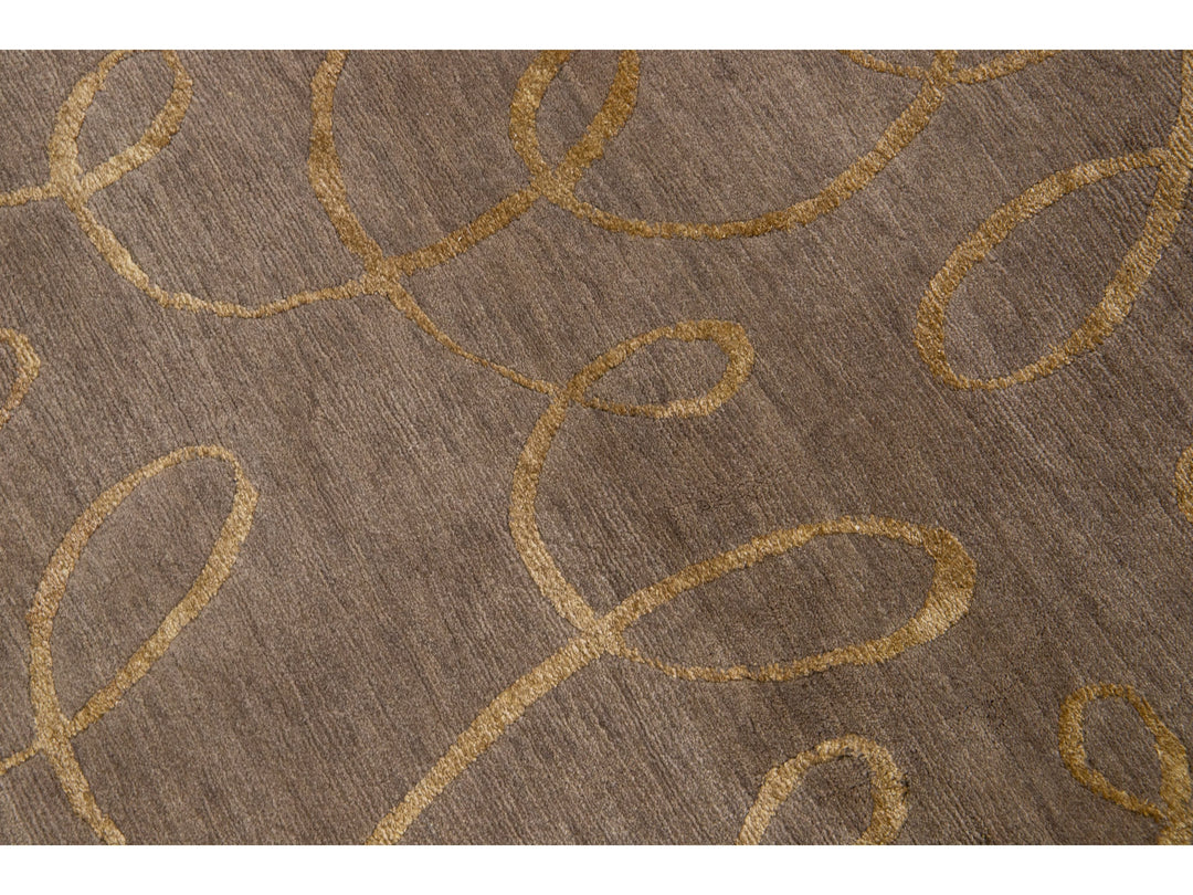 Contemporary Wool and Silk Custom Rug