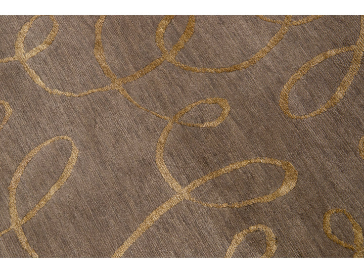 Contemporary Wool and Silk Custom Rug