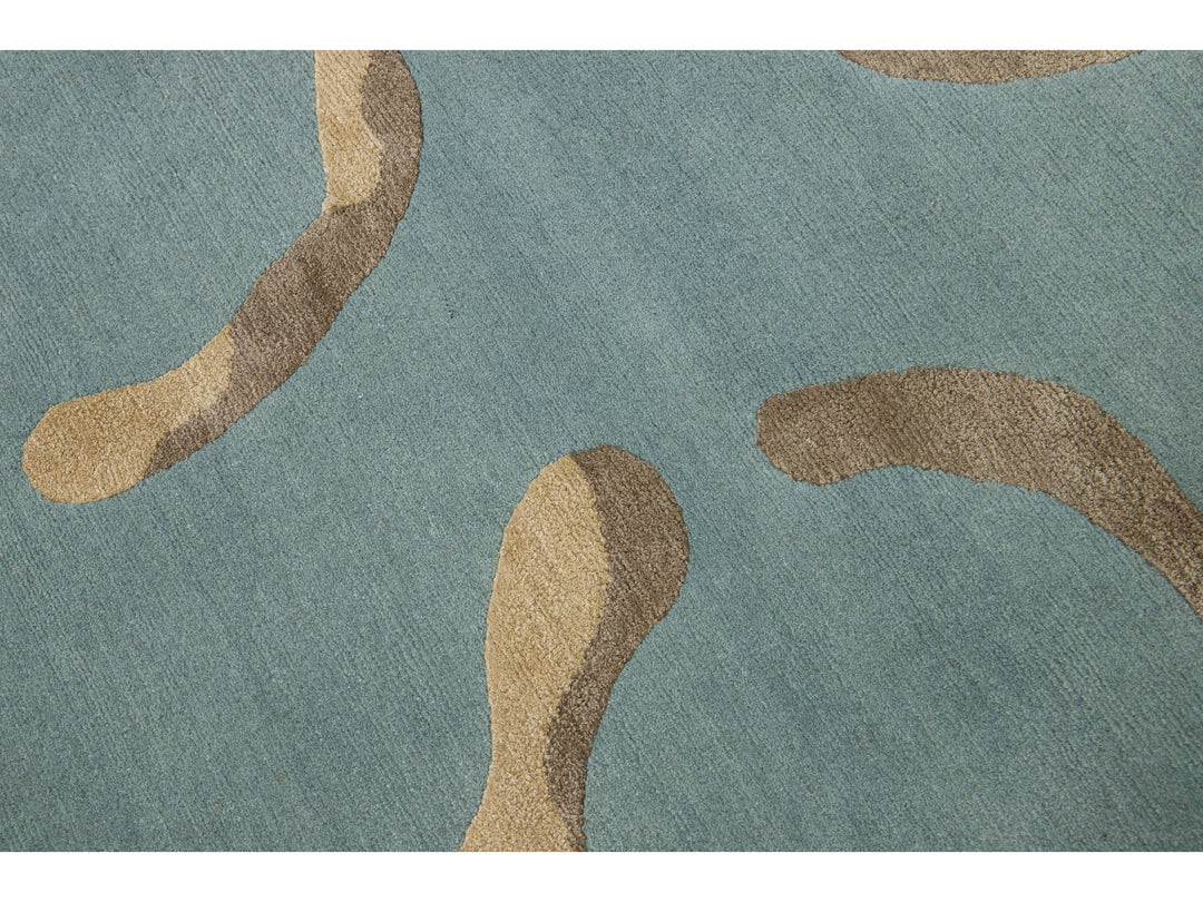 Contemporary Wool and Silk Custom Rug