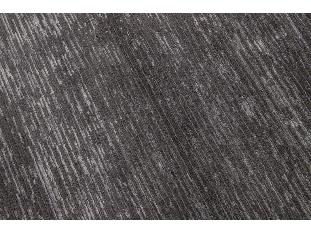 Contemporary Wool and Bamboo Silk Custom Rug