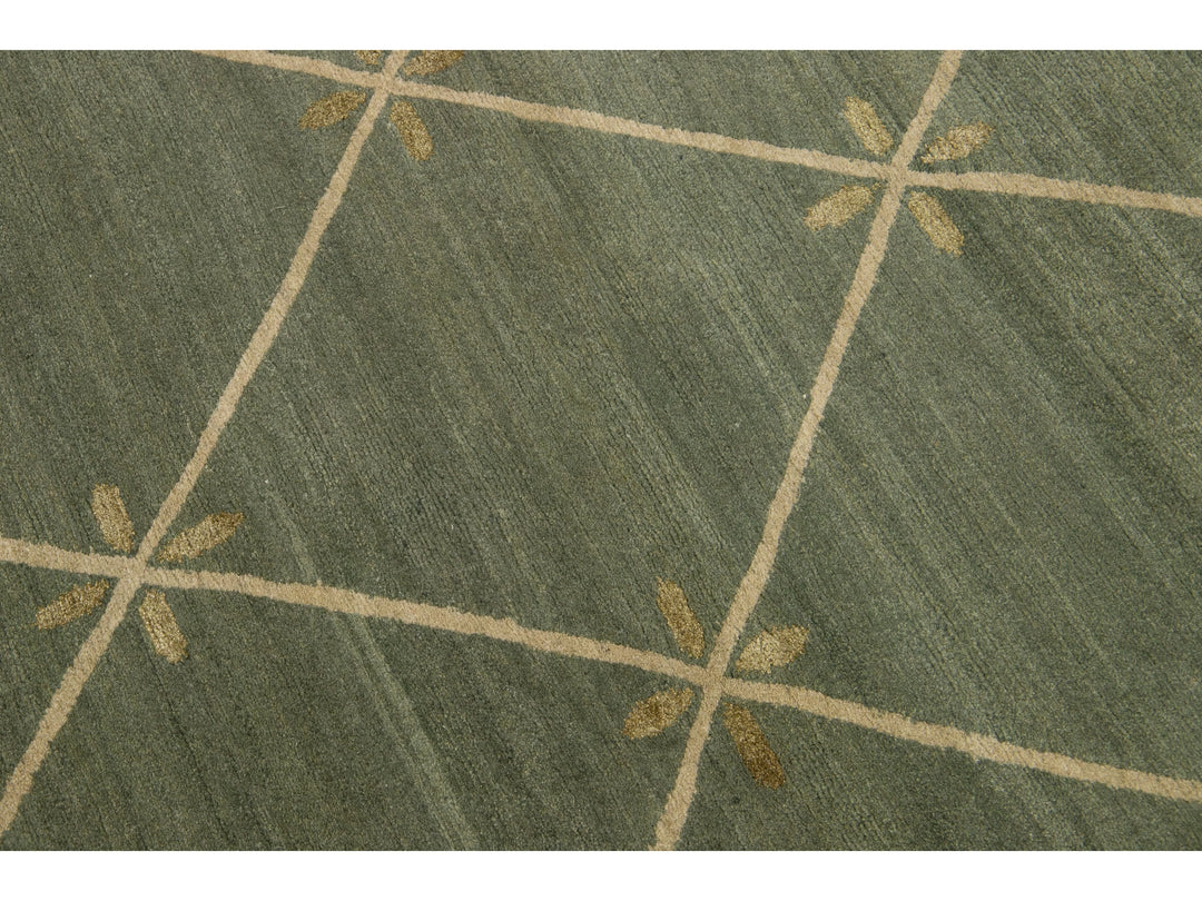 Contemporary Wool and Silk Custom Rug