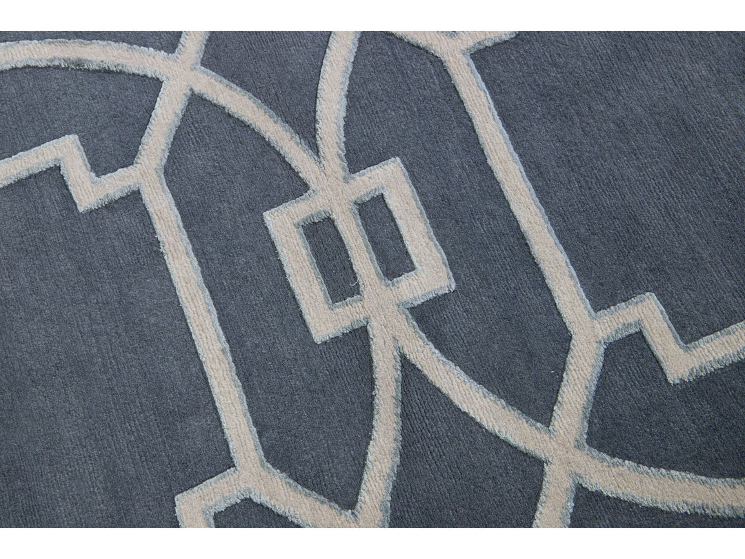 Contemporary Wool and Silk Custom Rug