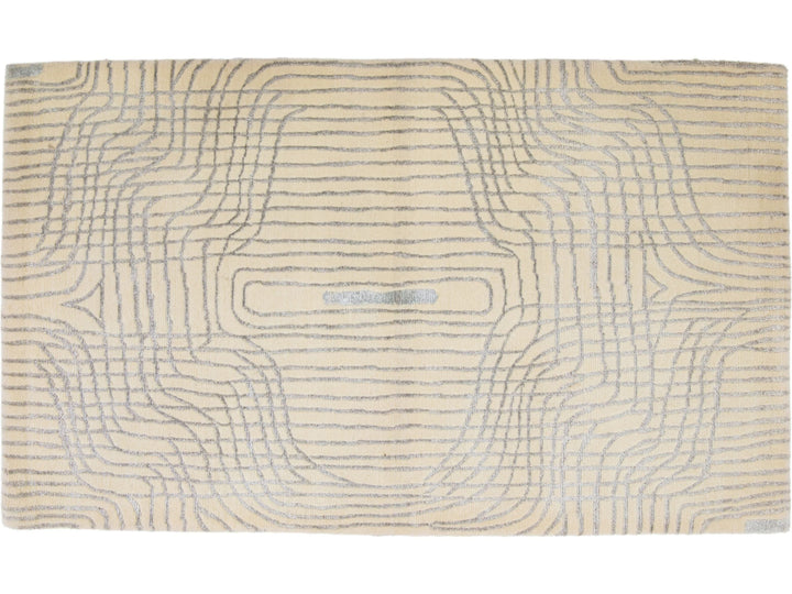 Contemporary Wool and Bamboo Silk Custom Rug