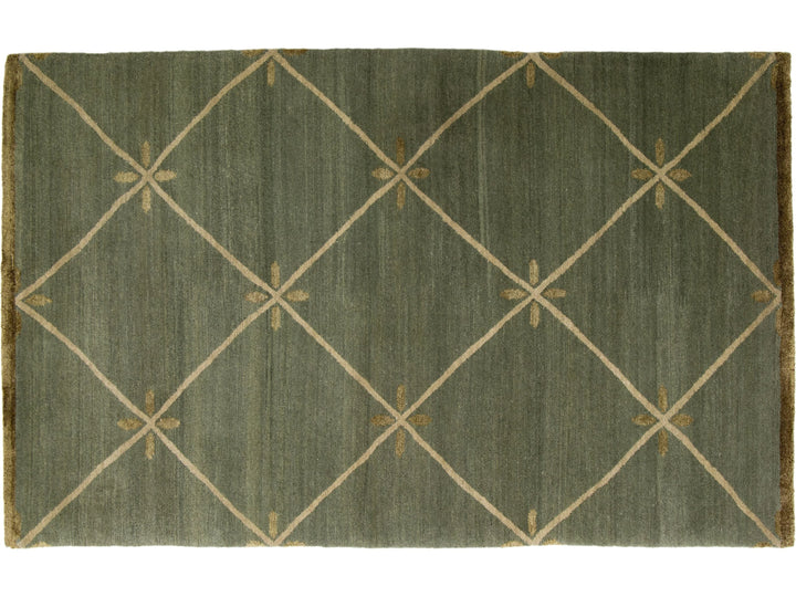 Contemporary Wool and Silk Custom Rug