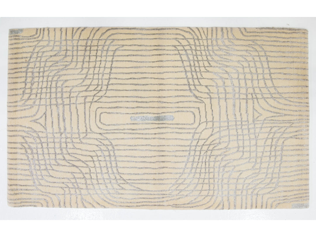 Contemporary Wool and Bamboo Silk Custom Rug