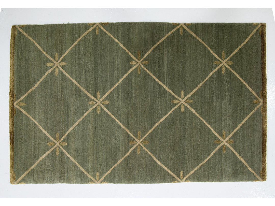 Contemporary Wool and Silk Custom Rug