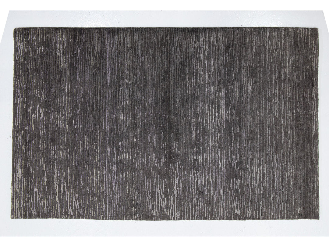 Contemporary Wool and Bamboo Silk Custom Rug