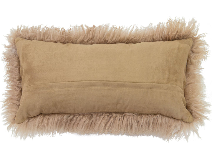 Modern Mongolian Lamb Fur Single Side Pillow
