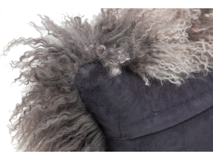 Modern Mongolian Lamb Fur Single Side Pillow
