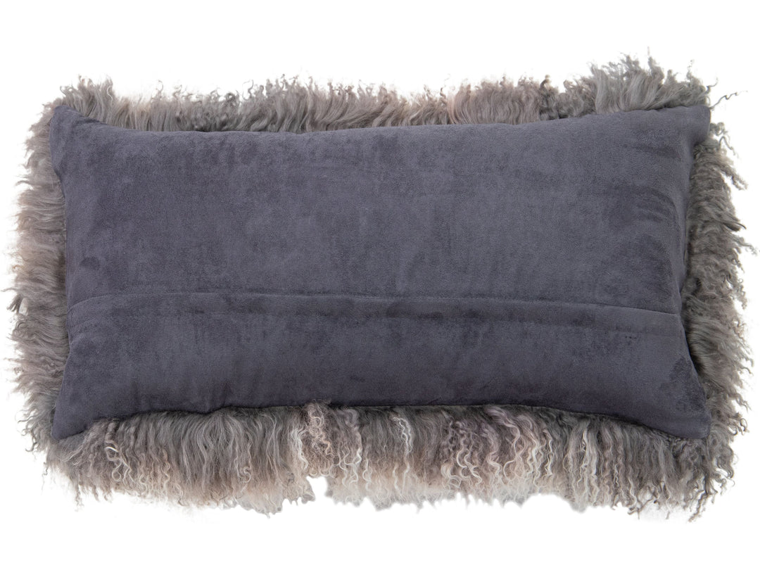 Modern Mongolian Lamb Fur Single Side Pillow