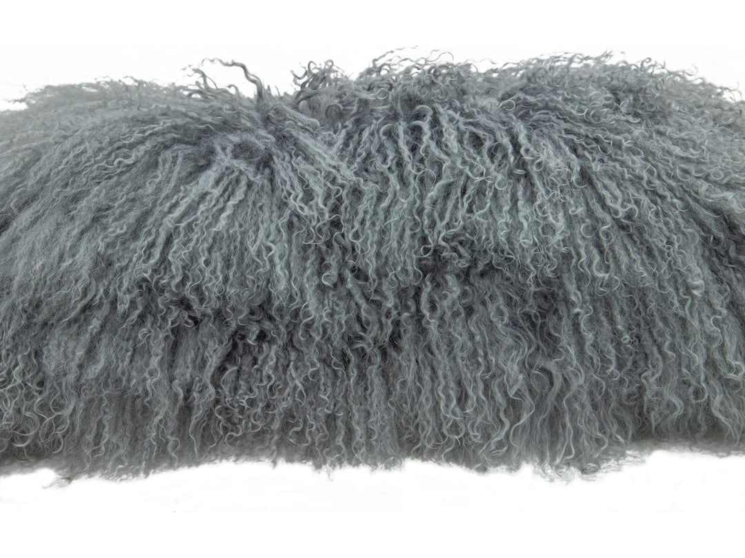 Modern Mongolian Lamb Fur Single Side Pillow