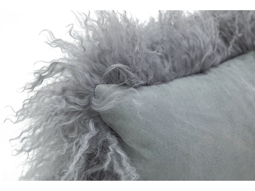 Modern Mongolian Lamb Fur Single Side Pillow