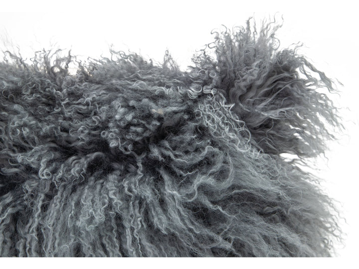 Modern Mongolian Lamb Fur Single Side Pillow