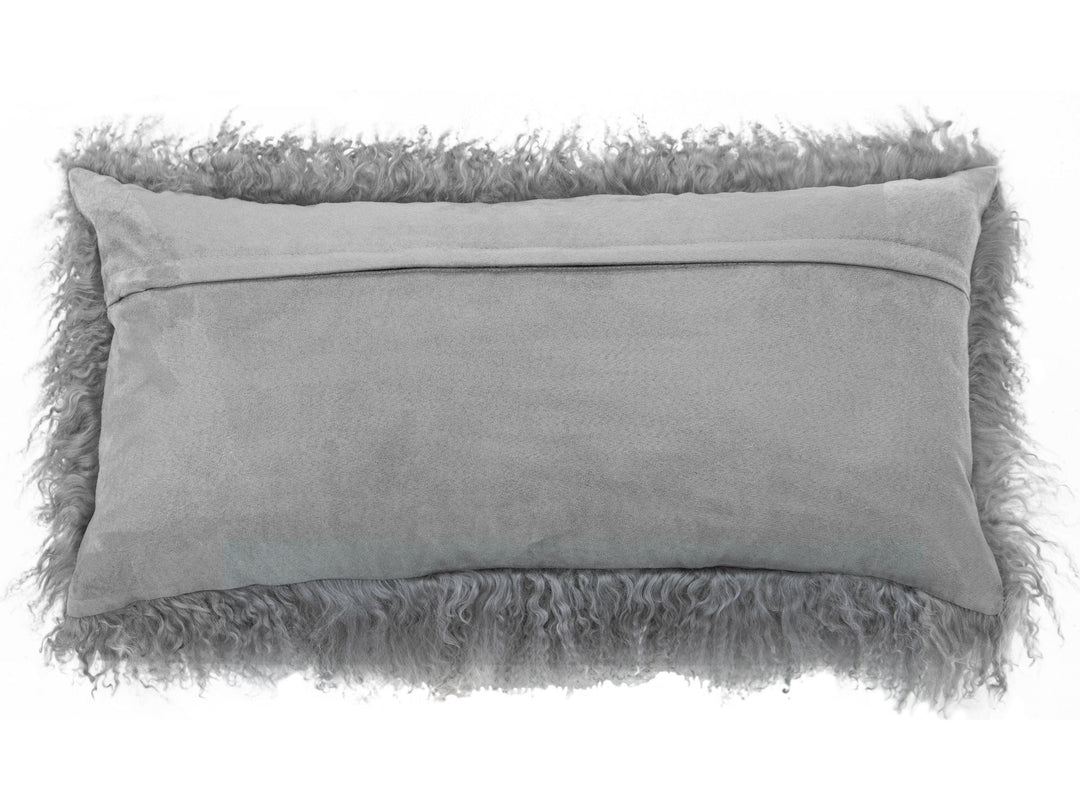 Modern Mongolian Lamb Fur Single Side Pillow