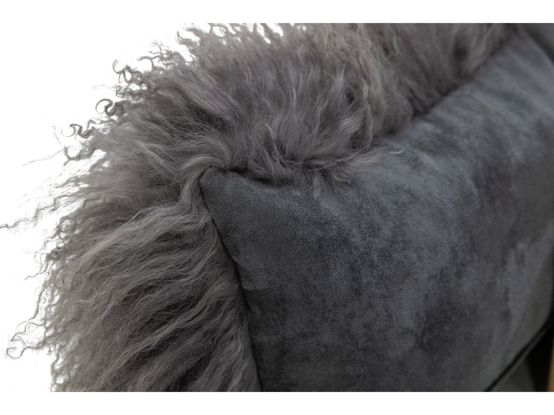 Modern Mongolian Lamb Fur Single Side Pillow