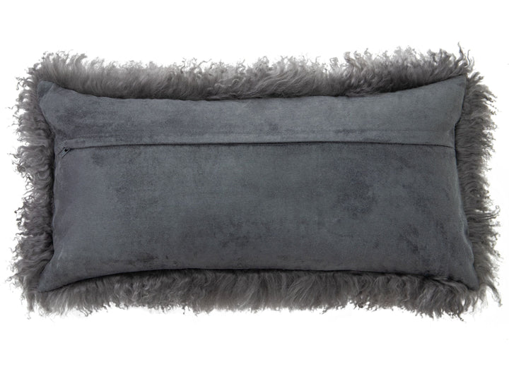 Modern Mongolian Lamb Fur Single Side Pillow