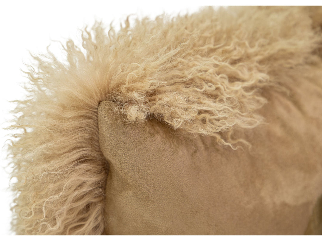 Modern Mongolian Lamb Fur Single Side Pillow