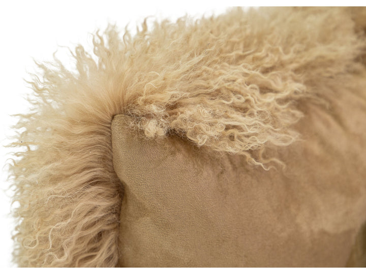 Modern Mongolian Lamb Fur Single Side Pillow