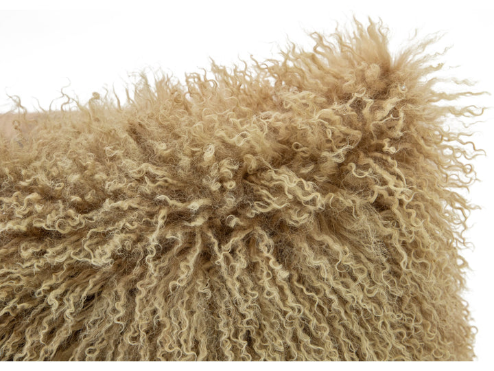 Modern Mongolian Lamb Fur Single Side Pillow