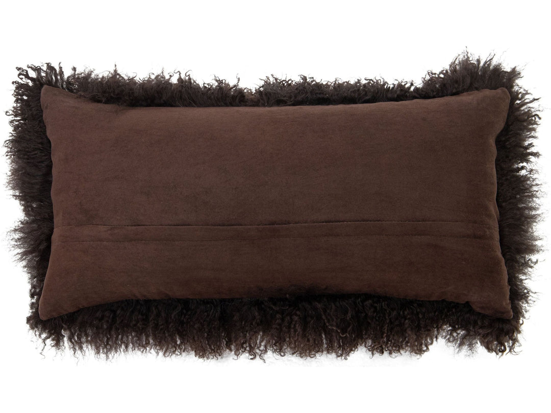 Modern Mongolian Lamb Fur Single Side Pillow
