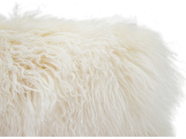 Modern Mongolian Lamb Fur Single Side Pillow
