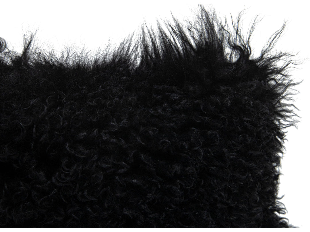 Modern Mongolian Lamb Fur Single Side Pillow