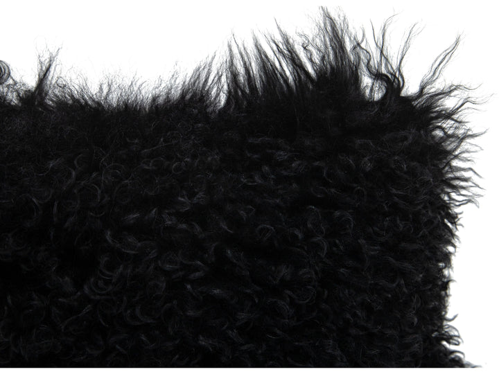 Modern Mongolian Lamb Fur Single Side Pillow