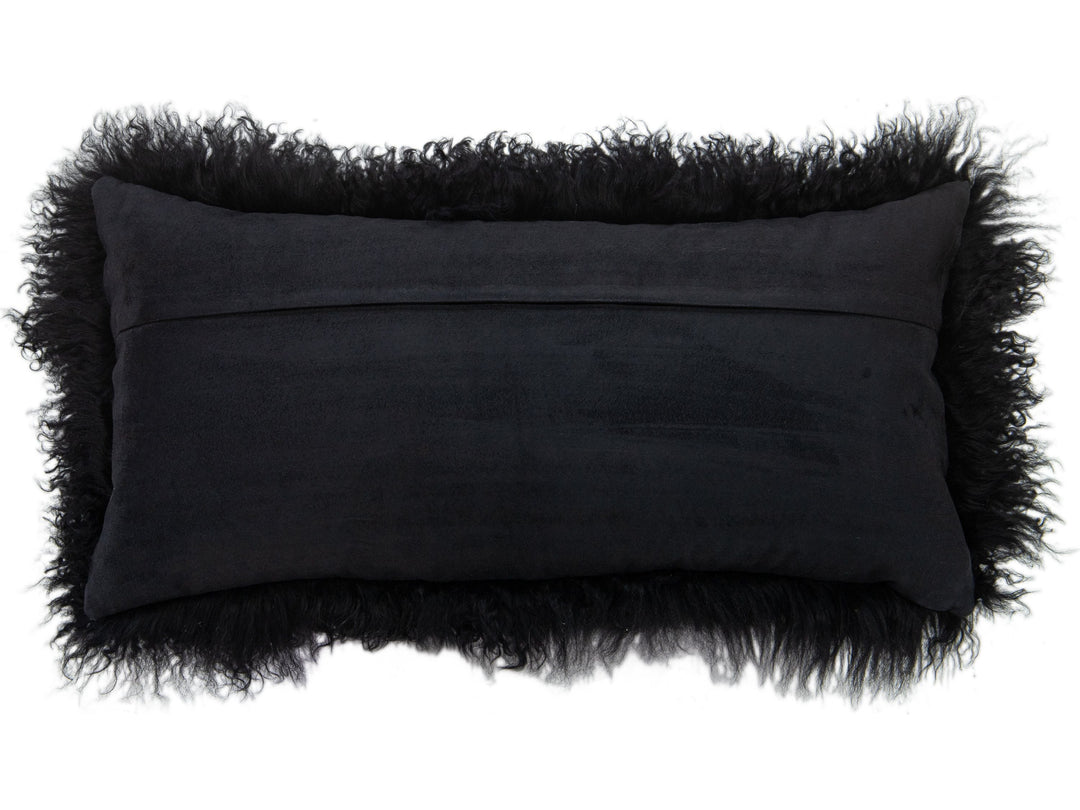 Modern Mongolian Lamb Fur Single Side Pillow