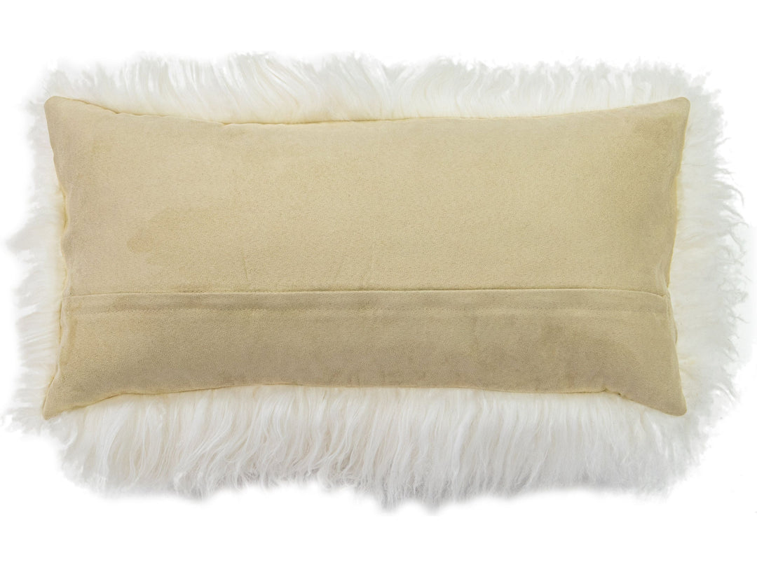 Modern Mongolian Lamb Fur Single Side Pillow