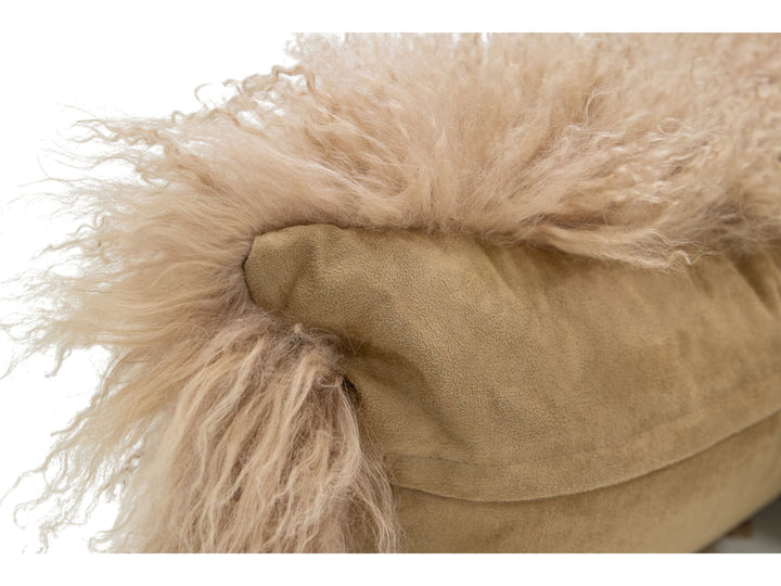 Modern Mongolian Lamb Fur Single Side Pillow