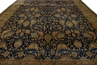 Antique Persian Kerman Wool Rug 13 X 16