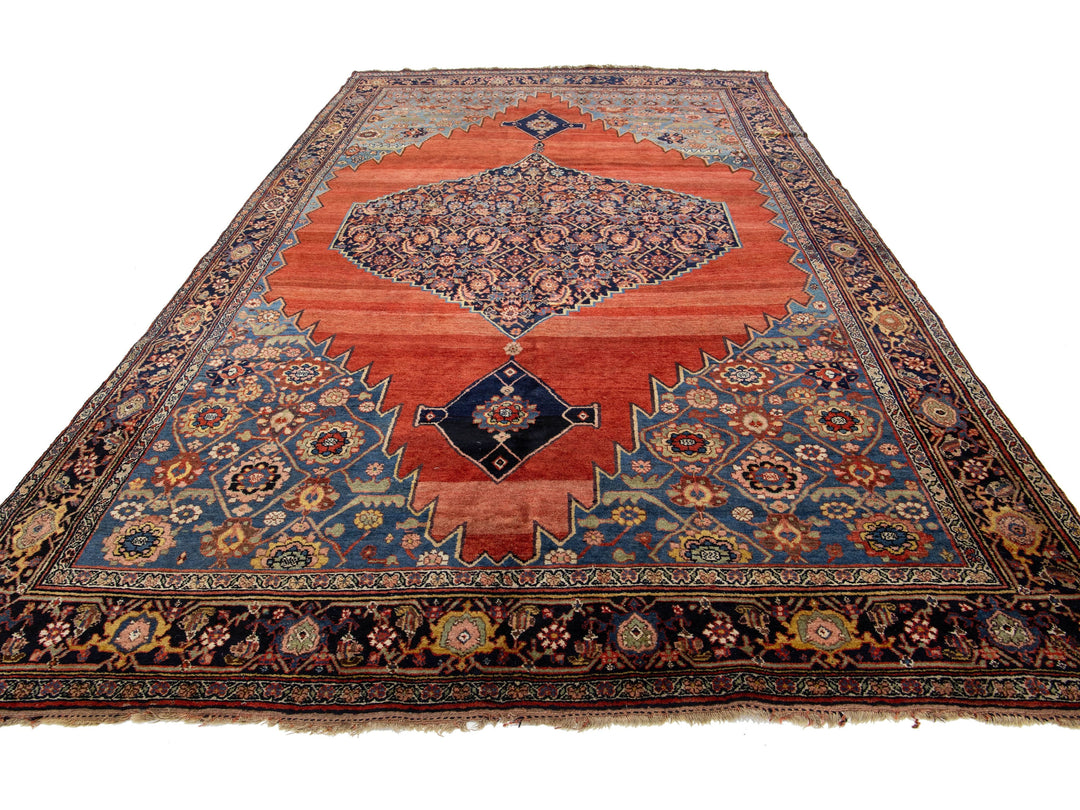 Antique Persian Bidjar Wool Rug 8 X 14