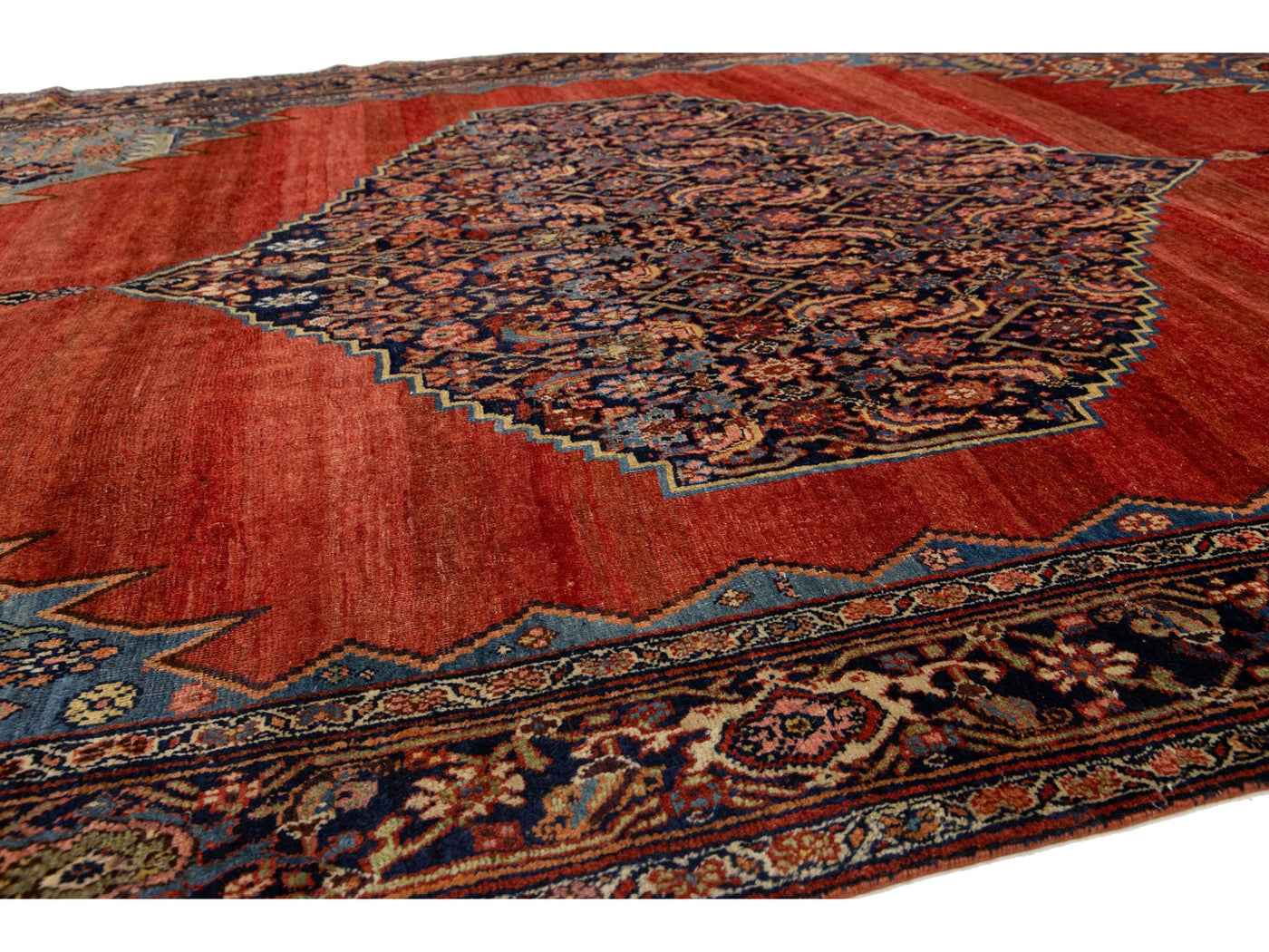 Antique Persian Bidjar Wool Rug 8 X 14
