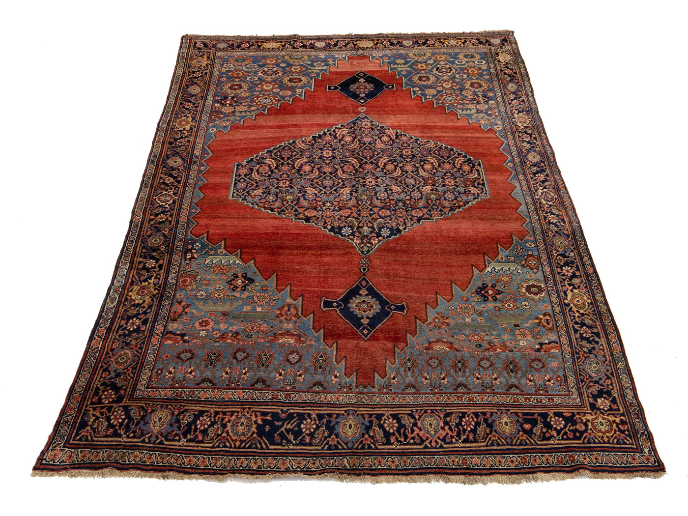 Antique Persian Bidjar Wool Rug 8 X 14