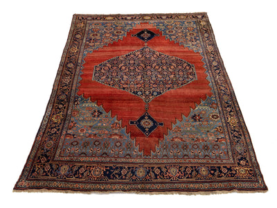 Antique Persian Bidjar Wool Rug 8 X 14